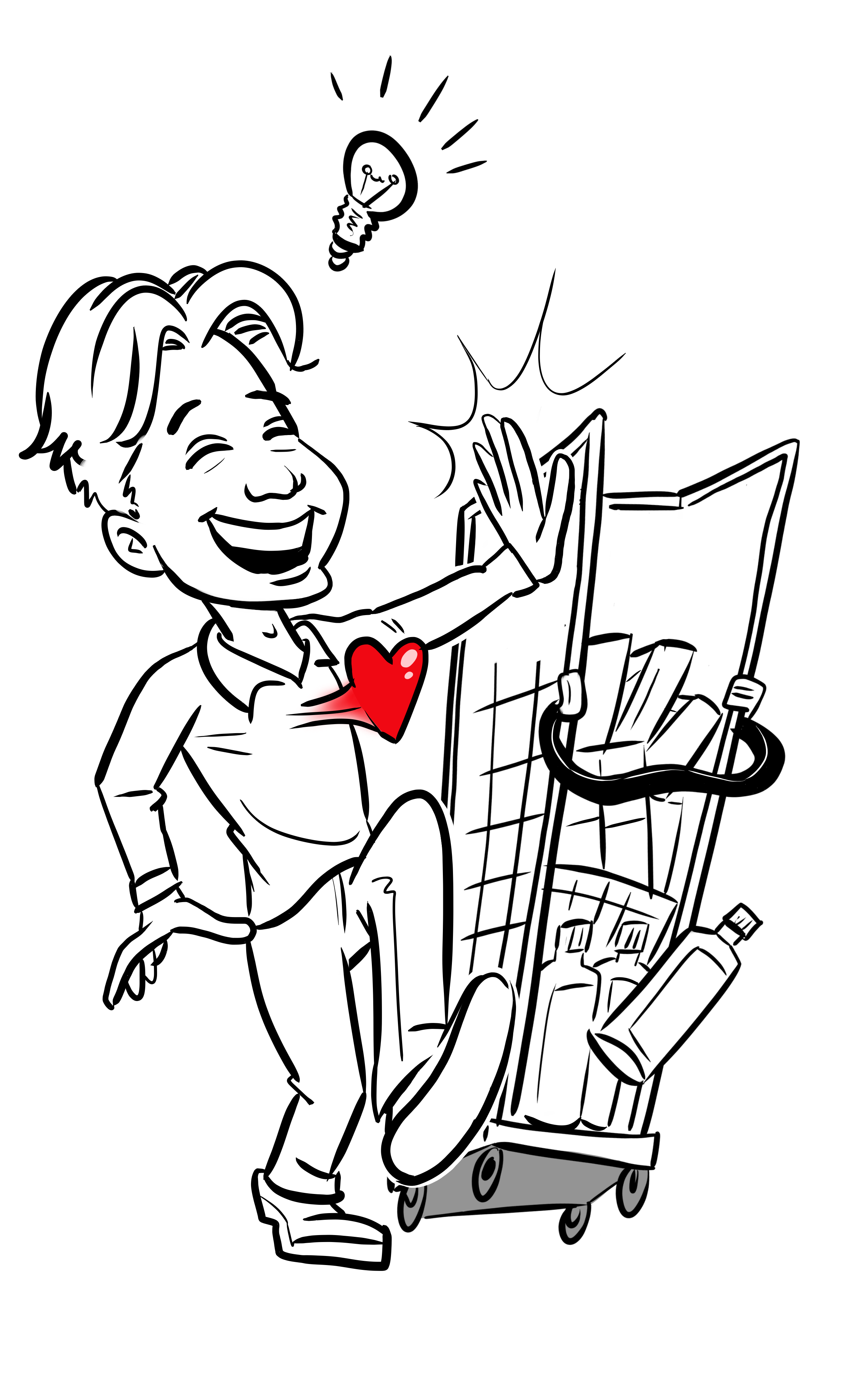 Klaar met vakkenvullen cartoon